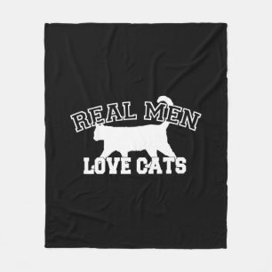 Real Men Liebe Cats Statement Fleecedecke