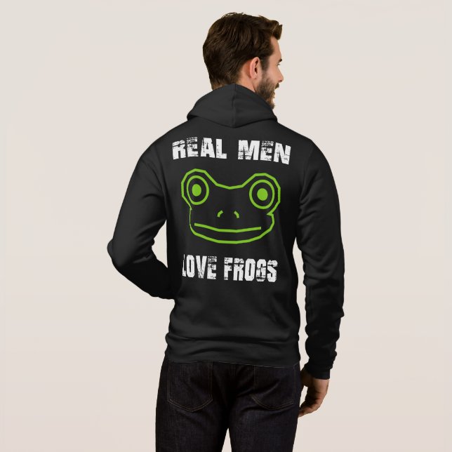 Real Men Liebe Frogs Hoodie (Schwarz voll)