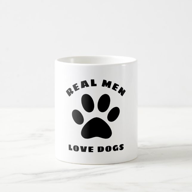 Real Men Liebe Hunde Benutzerdefinierter Text Pers Kaffeetasse (Mittel)