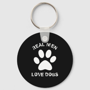 Real Men Liebe Hunde Benutzerdefinierter Text Pers Schlüsselanhänger