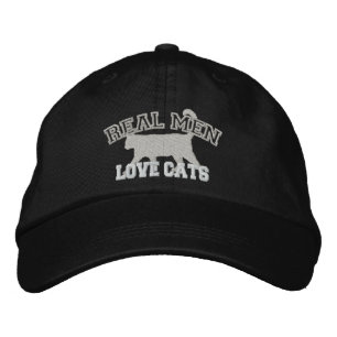 Real Men Liebe Katzen Bestickte Baseballkappe