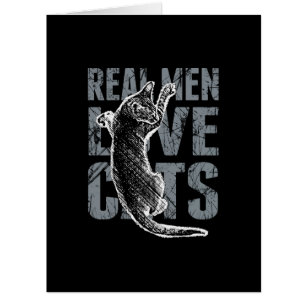 Real Men Liebe Katzen in Grunge Style auf Black
