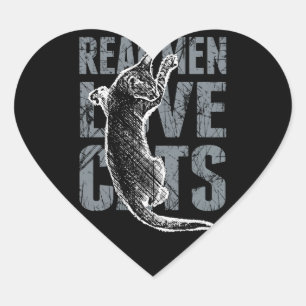 Real Men Liebe Katzen in Not Herz-Aufkleber