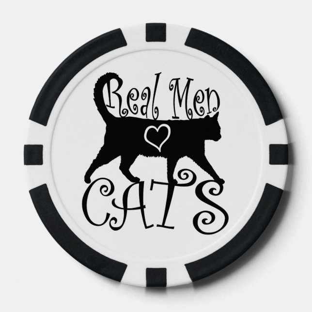 Real Men Liebe Katzen in stilvollem Design Pokerchips (Vorderseite)