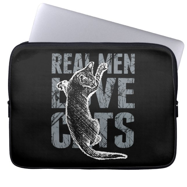 Real Men Liebe Katzen Laptopschutzhülle (Vorderseite)