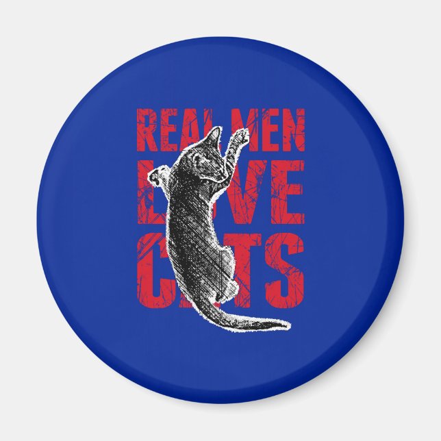 Real Men Liebe Katzen Magnet (Vorne)