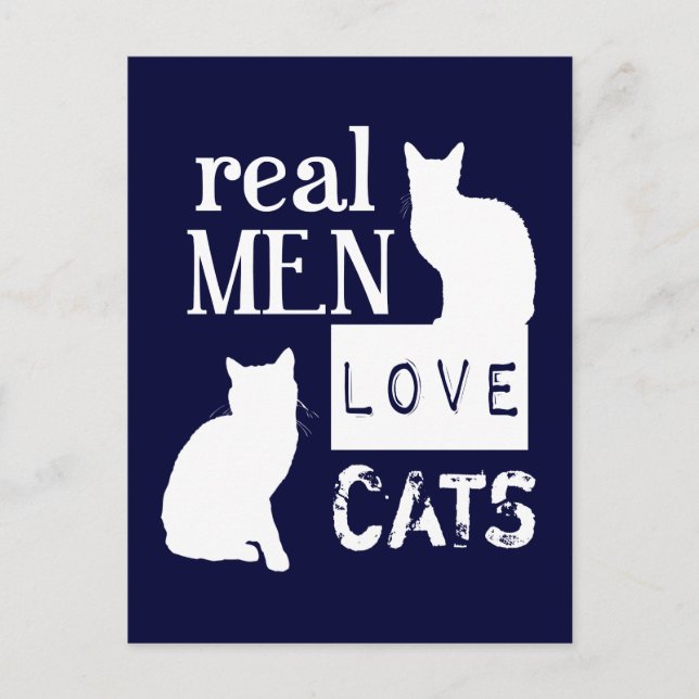 Real Men Liebe Katzen Postkarte (Vorderseite)
