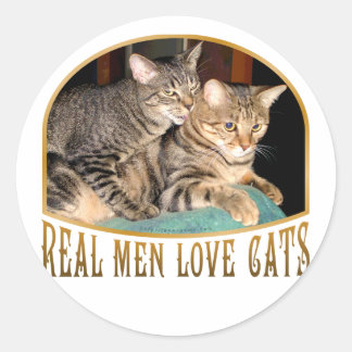 Real Men Liebe Katzen Runder Aufkleber