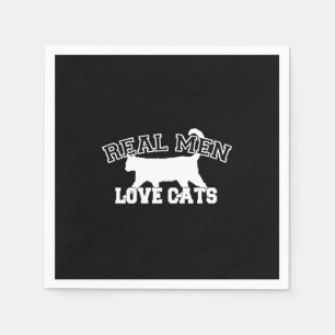 Real Men Liebe Katzen Silhouette Serviette