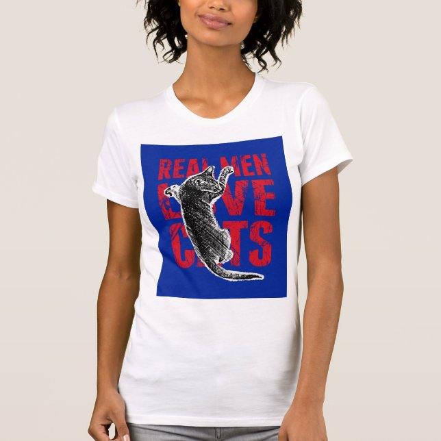 Real Men Liebe Katzen T-Shirt (Vorderseite)