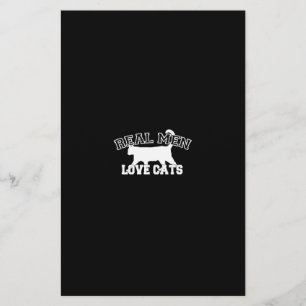 Real Men Liebe Katzen Weiße Silhouette Briefpapier