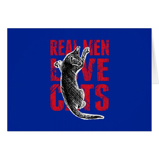 Real Men Love Cats on Blue (Vorderseite (Horizontal))