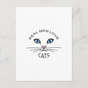 REAL MEN LOVE CATS POSTKARTE