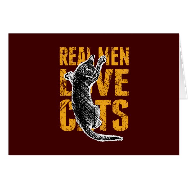 Real Men Love Chats sur rouge bordeaux (Devant horizontal)