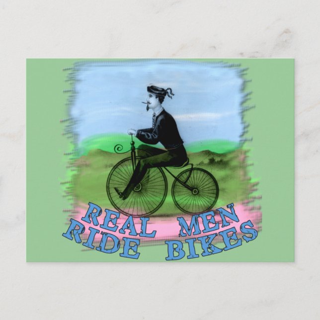Real Men Ride Bikes Produkte Postkarte (Vorderseite)