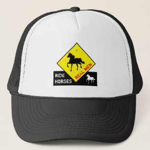 Real Men Ride Pferde & Black Horse Party / Rodeo Truckerkappe
