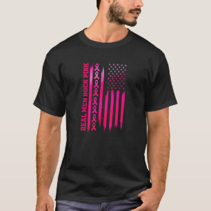 Real Men Rock Pink American Flag T-Shirt