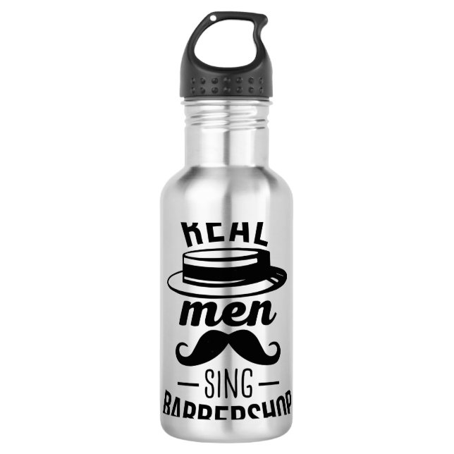 Real Men Sing Barbershop Edelstahlflasche (Vorderseite)