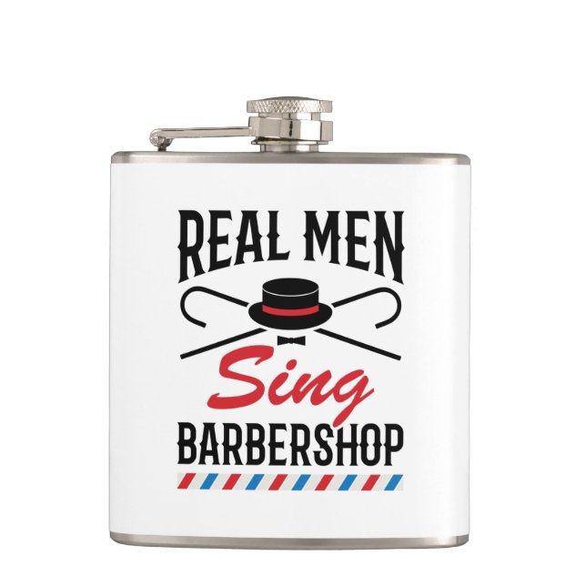 Real Men Sing Barbershop Singer Gesang Flachmann (Vorderseite)