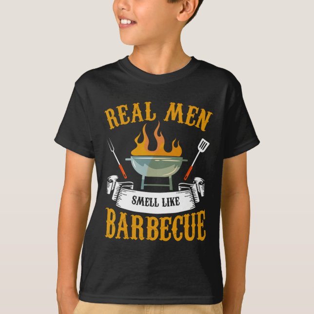 Real Men Smell Like Byrbecue Bbq Grilling Grill Co T-Shirt (Vorderseite)