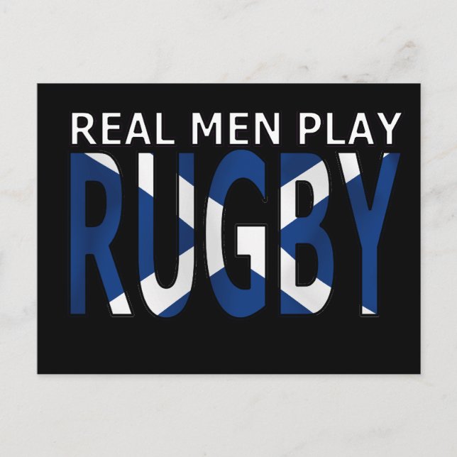 Real Men spielen Rugby Scotland Postkarte (Vorderseite)