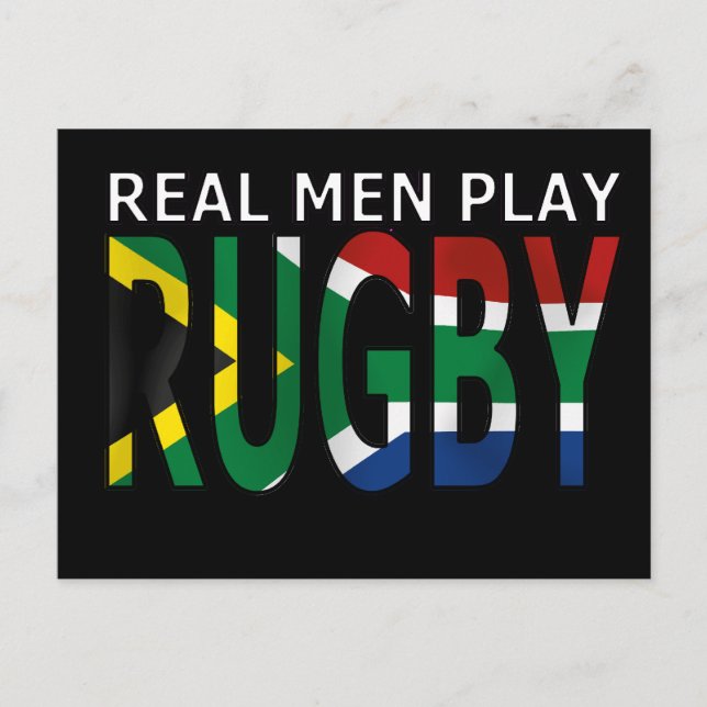 Real Men spielen Rugby Südafrika Postkarte (Vorderseite)
