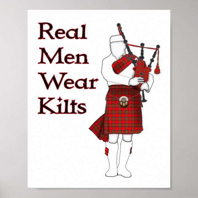Real Men Wear Kilts Funny Scottish Poster (Vorne)