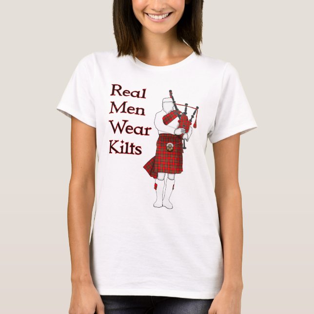Real Men Wear Kilts Funny Scottish T-Shirt (Vorderseite)