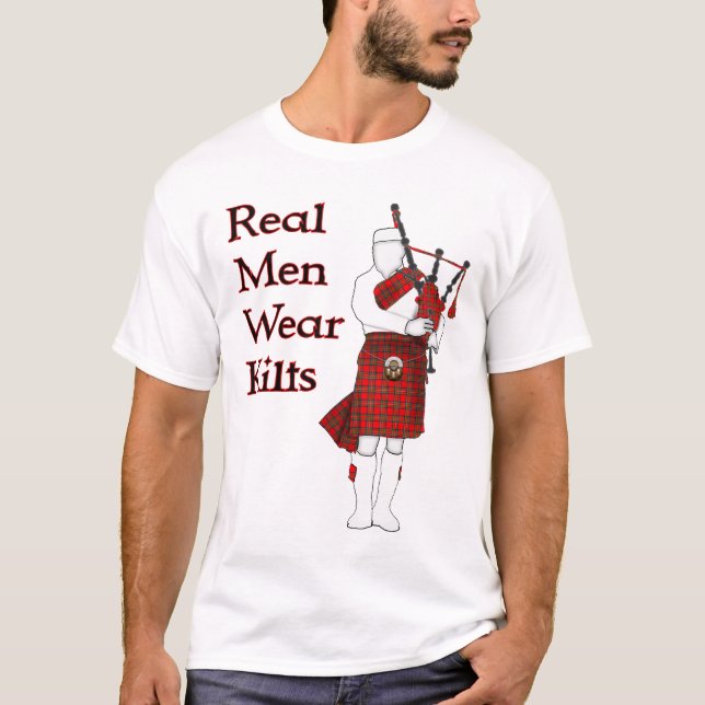 Real Men Wear Kilts Funny Scottish T-Shirt (Vorderseite)
