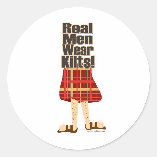Real Men Wear Kilts Runder Aufkleber (Vorderseite)