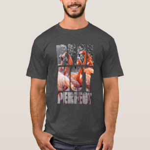 Real Not Perfect Zitat Flamingo tropische Vögel T-Shirt