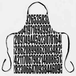 Real Pi Ziffern Schwarz-Weiß-Mathematiknummern Schürze