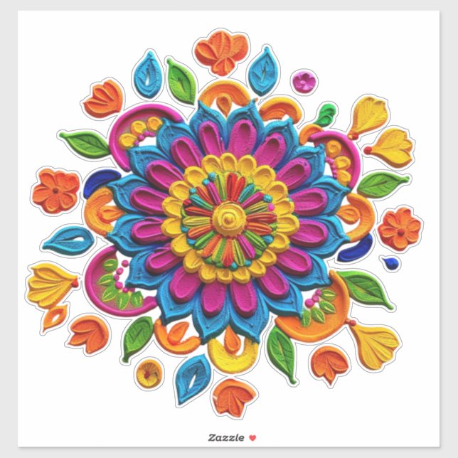 Real pic rangoli aufkleber (Blatt)