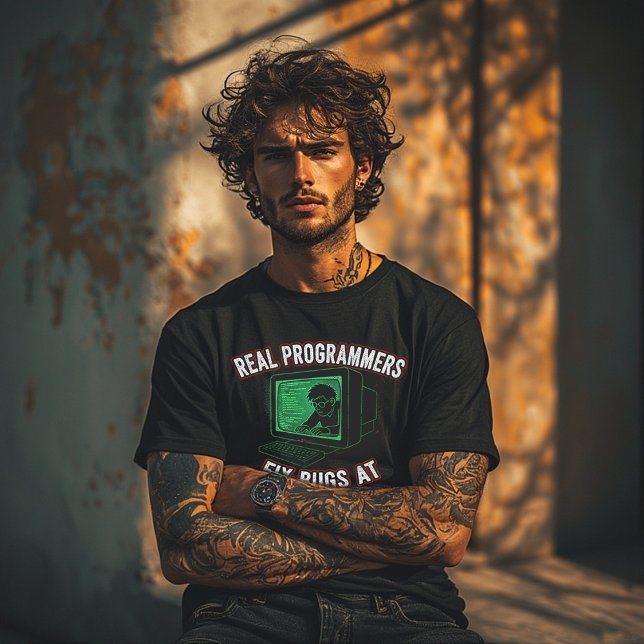 Real Programmers Fix Bugs at 3AM – Funny Coding T-Shirt (Von Creator hochgeladen)