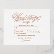 Real Rose Goldene Foil Elegante Hochzeit RSVP