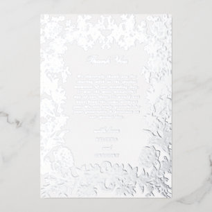 Real Silver Foil Elegante Blumenhochzeit Vielen Da Folieneinladung