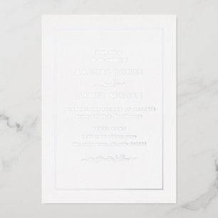 REAL SILVER FOIL Moderne Schwarze Hochzeit  Folieneinladung