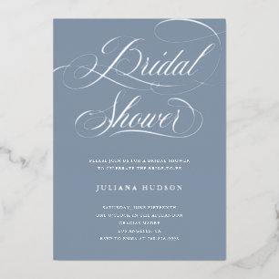 Real Silver Foil Script Brautparty laden Folieneinladung
