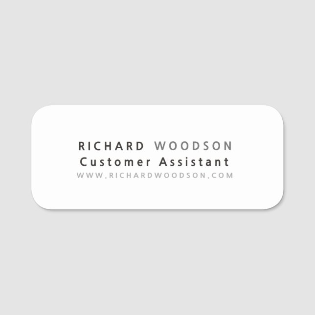 Real Simple Minimalistisch White    Business Namensschild (Vorderseite)