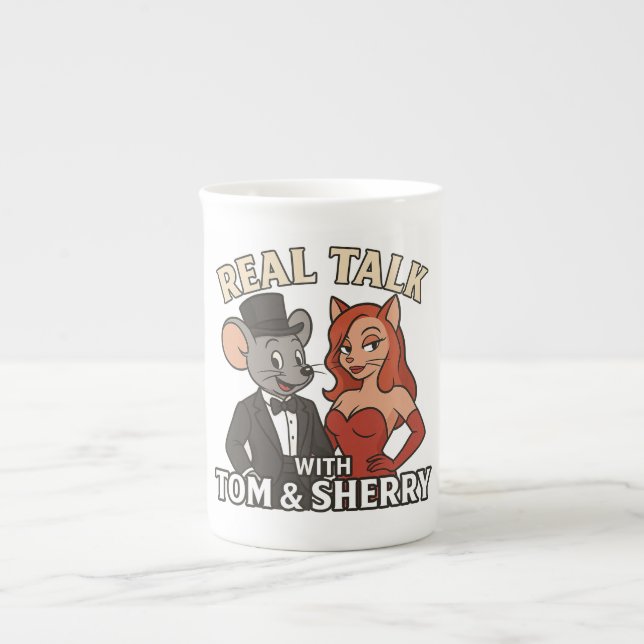 Real Talk with Tom and Sherry Cartoon Coffee Mug 2 Prozellantasse (Vorderseite)