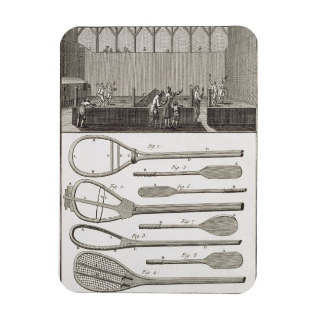 Real Tennis und der Bau von Schlägern aus Magnet (Vertikal)