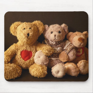 Real Vintage Teddies teddy bear trio requories Mousepad