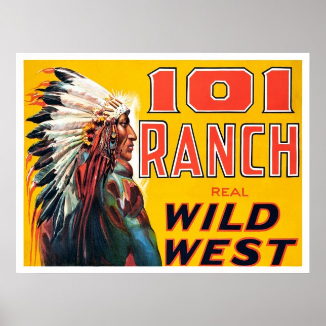 Real Wild West Show, 1910. Vintage Werbung Poster (Vorne)