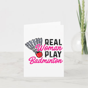 Real Woman Play Badminton Badminton Player Shuttle Karte