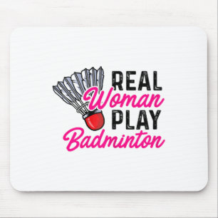 Real Woman Play Badminton Badminton Player Shuttle Mousepad