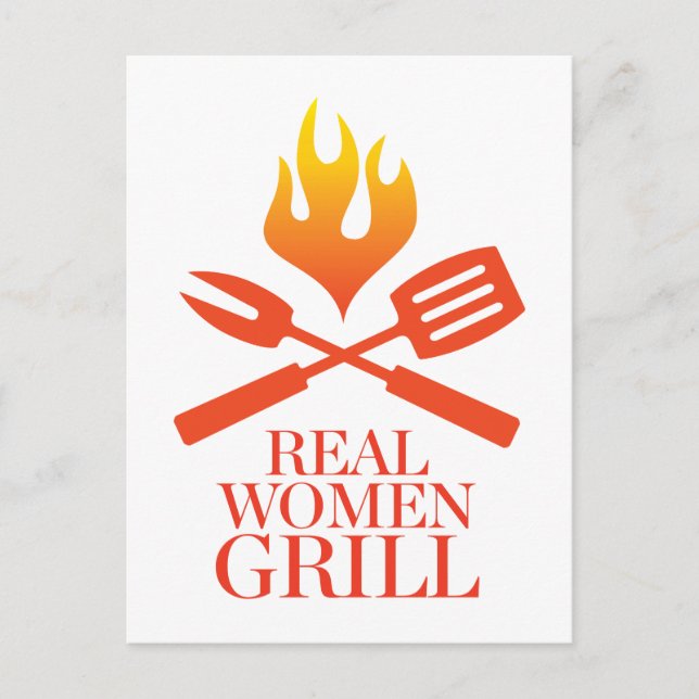 Real Women Grill Postkarte (Vorderseite)