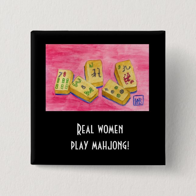 Real Women Play Mahjong Button (Vorderseite)