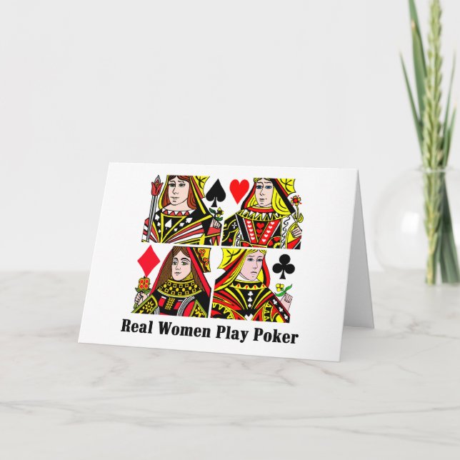 Real Women Play Poker Einladung (Vorderseite)