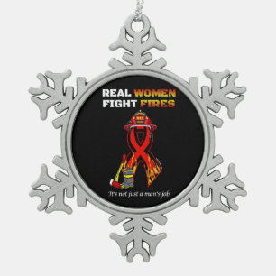 REALE FRAUEN KÄMPFEN SCHNEEFLOCKEN Zinn-Ornament