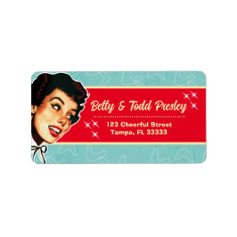 Reale Retro Gal Address Labels Adressaufkleber